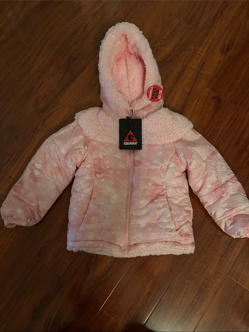🆕 Gerry Weber Kids Light Pink Sherpa-Lined Hooded Puffer Jacket